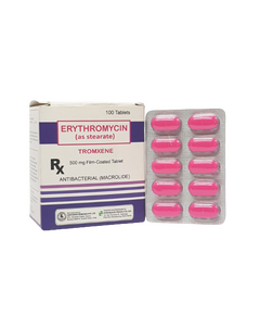 TROMXENE Erythromycin 500mg Film-Coated Tablet 1's, Dosage Strength: 500 mg, Drug Packaging: Film-Coated Tablet 1's