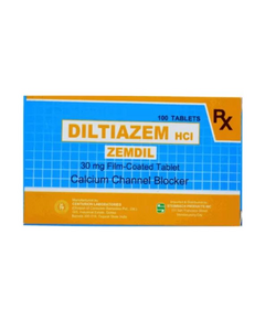ZEMDIL Diltiazem Hydrochloride 30mg Film-Coated Tablet 1's, Dosage Strength: 30mg, Drug Packaging: Film-Coated Tablet 1's