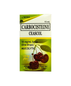 CEASCOL Carbocisteine 50mg / mL Syrup (Oral Drops) 15mL Cherry