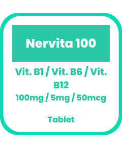 NERVITA 100 Vitamin B Complex 100mg / 5mg / 50mcg Tablet 1's