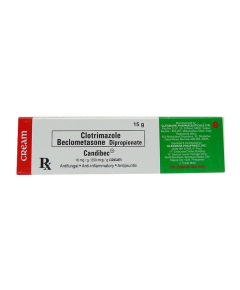 CANDIBEC CREAM Clotrimazole / Beclometasone 10mg / 250mcg per gram Cream 15g, Dosage Strength: 10mg / 250mcg, Drug Packaging: Cream 15g