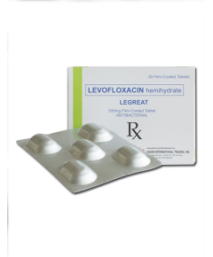 LEGREAT Levofloxacin Hemihydrate 500mg Film-Coated Tablet 1's, Dosage Strength: 500 mg, Drug Packaging: Film-Coated Tablet 1's