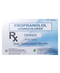 ORANOL Propranolol Hydrochloride 10mg Tablet 1's, Dosage Strength: 10 mg, Drug Packaging: Tablet 1's