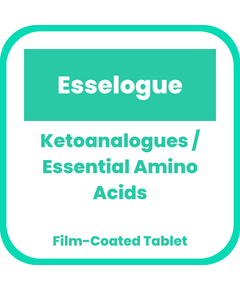 ESSELOGUE Ketoanalogues / Essential Amino Acids Film-Coated Tablet 1's, Dosage Strength: 101 mg / 86 mg / 68 mg / 67 mg / 59 mg / 105 mg / 53 mg / 38 mg / 30 mg / 23 mg, Drug Packaging: Film-Coated Tablet 100's