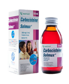 SOLMUX Carbocisteine 200mg / 5mL Suspension 120mL, Dosage Strength: 200 mg / 5 ml, Drug Packaging: Suspension 120ml