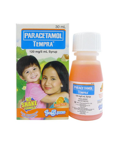 TEMPRA Paracetamol 120mg / 5mL Syrup 30mL Orange, Dosage Strength: 120mg / 5ml, Drug Packaging: Syrup 30ml, Drug Flavor: Orange