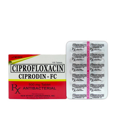 CIPRODIN-FC Ciprofloxacin 500mg Film-Coated Tablet 1's, Dosage Strength: 500 mg, Drug Packaging: Film-Coated Tablet 1's