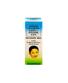 SALINASE MAX Sodium Chloride / Xylitol 0.65% / 2.5% (6.5mg / 25mg per mL) Buffered Solution Nasal Drops 30ml