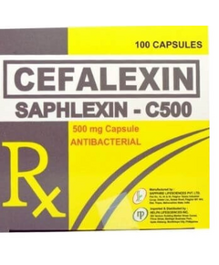 SAPHLEXIN-C500 Cefalexin Monohydrate 500mg Capsule 1's, Dosage Strength: 500 mg, Drug Packaging: Capsule 1's