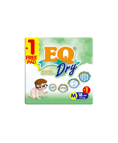 EQ Dry Disposable Baby Diapers M 18's, Quantity: 18, Size: M (6-11 kg)