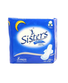 SISTERS Night Plus Heavy Flow with Wings 8 Pads