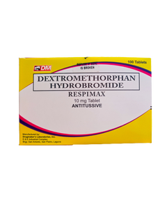 RESPIMAX Dextromethorphan Hydrobromide 10mg Tablet 1's, Dosage Strength: 10 mg, Drug Packaging: Tablet 1's