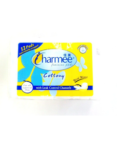 Image of CHARMEE FEMININE PADS COTTONY WITH WINGS 12'S