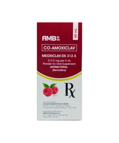 MEOXICLAV-DS Co-Amoxiclav 312.5mg / 5ml Powder for Oral Suspension 60mL, Dosage Strength: 312.5mg / 5ml, Drug Packaging: Powder for Suspension 60ml