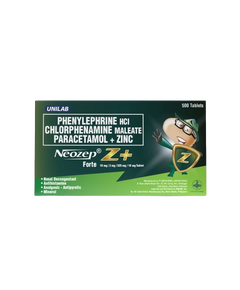 NEOZEP Z+ FORTE Phenylephrine / Chlorphenamine / Paracetamol / Zinc 325mg / 10mg / 10mg / 2mg Tablet 1's