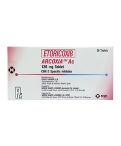 ARCOXIA AC Etoricoxib 120mg Film-Coated Tablet 1's, Dosage Strength: 120mg, Drug Packaging: Film-Coated Tablet 1's