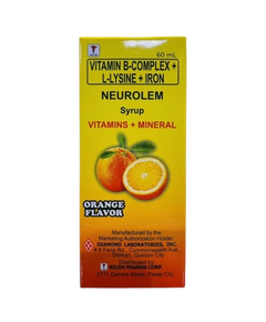 NEUROLEM Vitamin B Complex / L-Lysine / Iron Syrup 60mL Orange