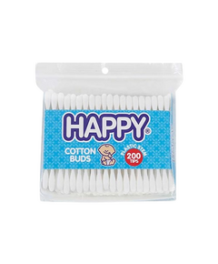 Image of HAPPY COTTON BUDS PLASTIC STEM 200'S