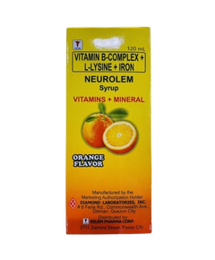 NEUROLEM Vitamin B Complex / L-Lysine / Iron Syrup 120mL Orange