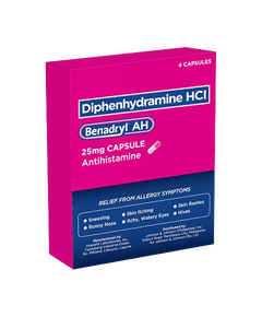 BENADRYL AH Diphenhydramine Hydrochloride 25mg Capsule 1's, Dosage Strength: 25 mg, Drug Packaging: Capsule 1's