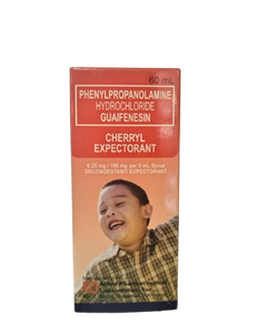 CHERRYL EXPECTORANT Phenylpropanolamine / Guaifenesin 6.25mg / 100mg per 5mL Syrup 60mL