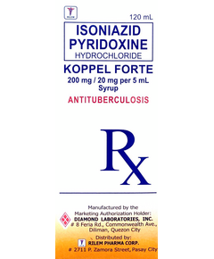 KOPPEL FORTE Isoniazid / Pyridoxine Hydrochloride200mg / 20mg per 5mL Syrup 120mL Orange