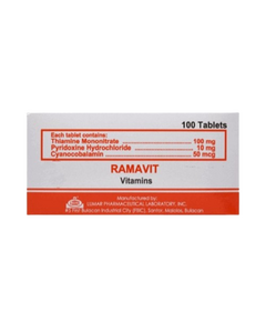 RAMAVIT Vitamin B Complex 100mg / 10mg / 50mcg Tablet 1's, Dosage Strength: 100 mg / 10 mg / 50 mcg, Drug Packaging: Tablet 1's