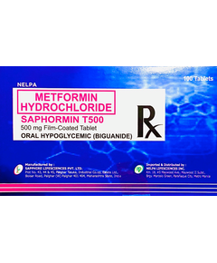 SAPHORMIN T500 Metformin Hydrochloride 500mg Film-Coated Tablet 1's, Dosage Strength: 500 mg, Drug Packaging: Film-Coated Tablet 1's