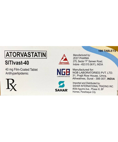 SITIVAST Atorvastatin 40mg Film-Coated Tablet 1's