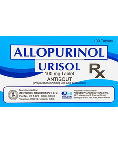 URISOL Allopurinol 100mg Tablet 1's, Dosage Strength: 100 mg, Drug Packaging: Tablet 1's