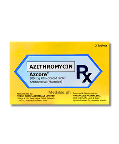 AZCORE Azithromycin 500mg - 1 Box x 3 Tabs, Dosage Strength: 500 mg, Drug Packaging: Film-Coated Tablet 1's