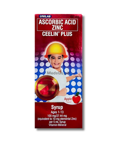 CEELIN PLUS Ascorbic Acid / Zinc 100mg / 10mg per 5mL Syrup 60mL Apple, Dosage Strength: 100mg / 27.44mg (Equivalent to 10mg elemental Zinc per 5ml, Drug Packaging: Syrup 60ml, Drug Flavor: Apple