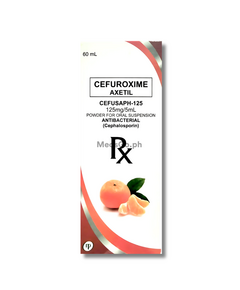 CEFUSAPH-125 Cefuroxime Axetil 125mg / 5mL Powder for Suspension 60mL, Dosage Strength: 125 mg per 5 ml, Drug Packaging: Powder for Suspension 60ml