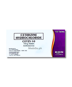 CETZY-10 Cetirizine 10mg - 1 Box x 100 Tabs, Dosage Strength: 10 mg, Drug Packaging: Tablet 100's