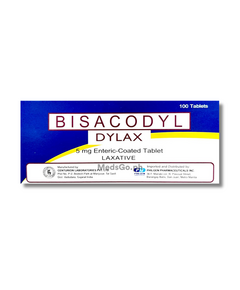 DYLAX Bisacodyl 5mg - 1 Tablet, Dosage Strength: 5 mg, Drug Packaging: Enteric-Coated Tablet 1's