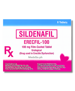 Sildenafil 100mg - 1 Box x 8 Tabs (Erecfil 100), Dosage Strength: 100mg, Drug Packaging: Film-Coated Tablet 8's