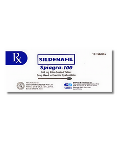 Sildenafil 100mg - 1 Box x 10 Tabs (Spiagra 100), Dosage Strength: 100 mg, Drug Packaging: Film-Coated Tablet 10's