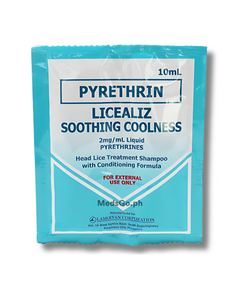 LICEALIZ SOOTHING COOLNESS Pyrethrin 2mg / mL Shampoo 10mL 1's, Dosage Strength: 2 mg / mL, Drug Packaging: Shampoo 10ml x 1's