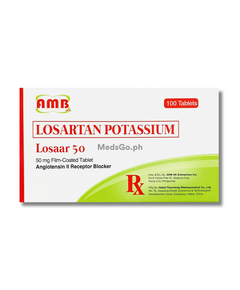 LOSAAR 50 Losartan 50mg - 1 Box x 100 Tabs, Dosage Strength: 50 mg, Drug Packaging: Film-Coated Tablet 100's