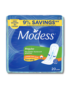 Image of MODESS REGULAR COTTONY SOFT COVER NON WINGS 20'S