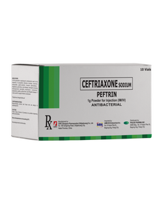 PEFTRIN Ceftriaxone Sodium 1g Powder for Injection (I.M./I.V.) 10ml x 1's