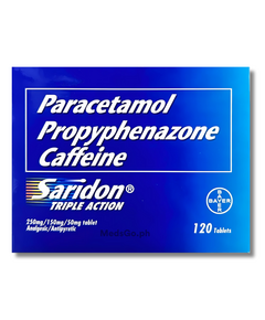 SARIDON TRIPLE ACTION Paracetamol / Propyphenazone / Caffeine 250mg / 150mg / 50mg Tablet 1's, Dosage Strength: 250 mg / 150 mg / 50 mg, Drug Packaging: Tablet 1's