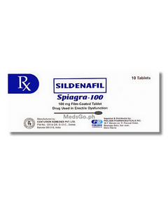 Sildenafil 100mg - 1 Tab (Spiagra 100), Dosage Strength: 100 mg, Drug Packaging: Film-Coated Tablet 1's