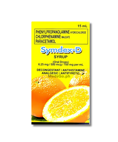 SYMDEX-D SYRUP Paracetamol / Phenylpropanolamine Hydrochloride / Chlorphenamine Maleate 100mg / 6.25mg / 0.5mg per 5mL Oral Drops 15mL