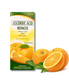 NOVACEE Ascorbic Acid 100mg / 5mL Syrup 60mL Orange, Dosage Strength: 100 mg / 5 ml, Drug Packaging: Syrup 60ml, Drug Flavor: Orange