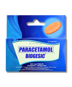 BIOGESIC Paracetamol 500mg - 1 Pack x 10 Tabs, Dosage Strength: 500 mg, Drug Packaging: Tablet 10's