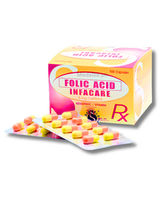 INFACARE Folic Acid (Vit. B9) 5mg - 1 Capsule, Dosage Strength: 5 mg, Drug Packaging: Capsule 1's