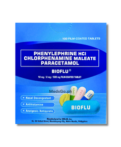 BIOFLU Phenylephrine Hydrochloride / Chlorphenamine Maleate / Paracetamol 10mg / 2mg / 500mg Tablet 1's