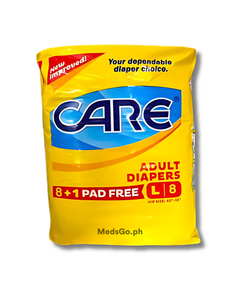 Image of CARE ADULT DIAPERS L - 1 PACK X 8+1'S