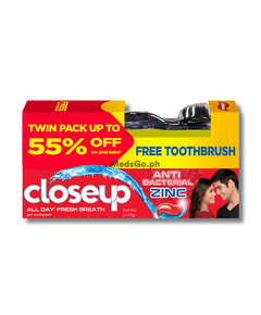 Image of CLOSE UP MENTHOL RED HOT TOOTHPASTE 2 X 175G + 1 FREE TOOTHBRUSH
